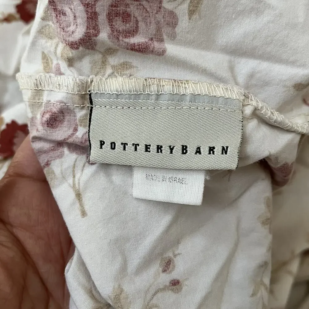 Pottery Barn Floral 100% Cotton Fitted Sheet 77